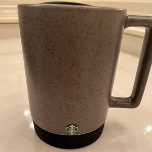 Starbucks granite ceramic 14 ounce mug with lid and rubber bottom